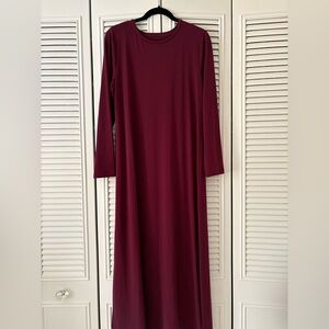 Chico's Rich Burgundy Long Sleeve Dress